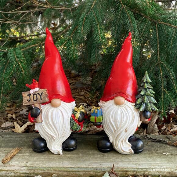 Gnome Christmas Holiday Decoration, Set of 2, 9” Tall - Picture 1 of 2